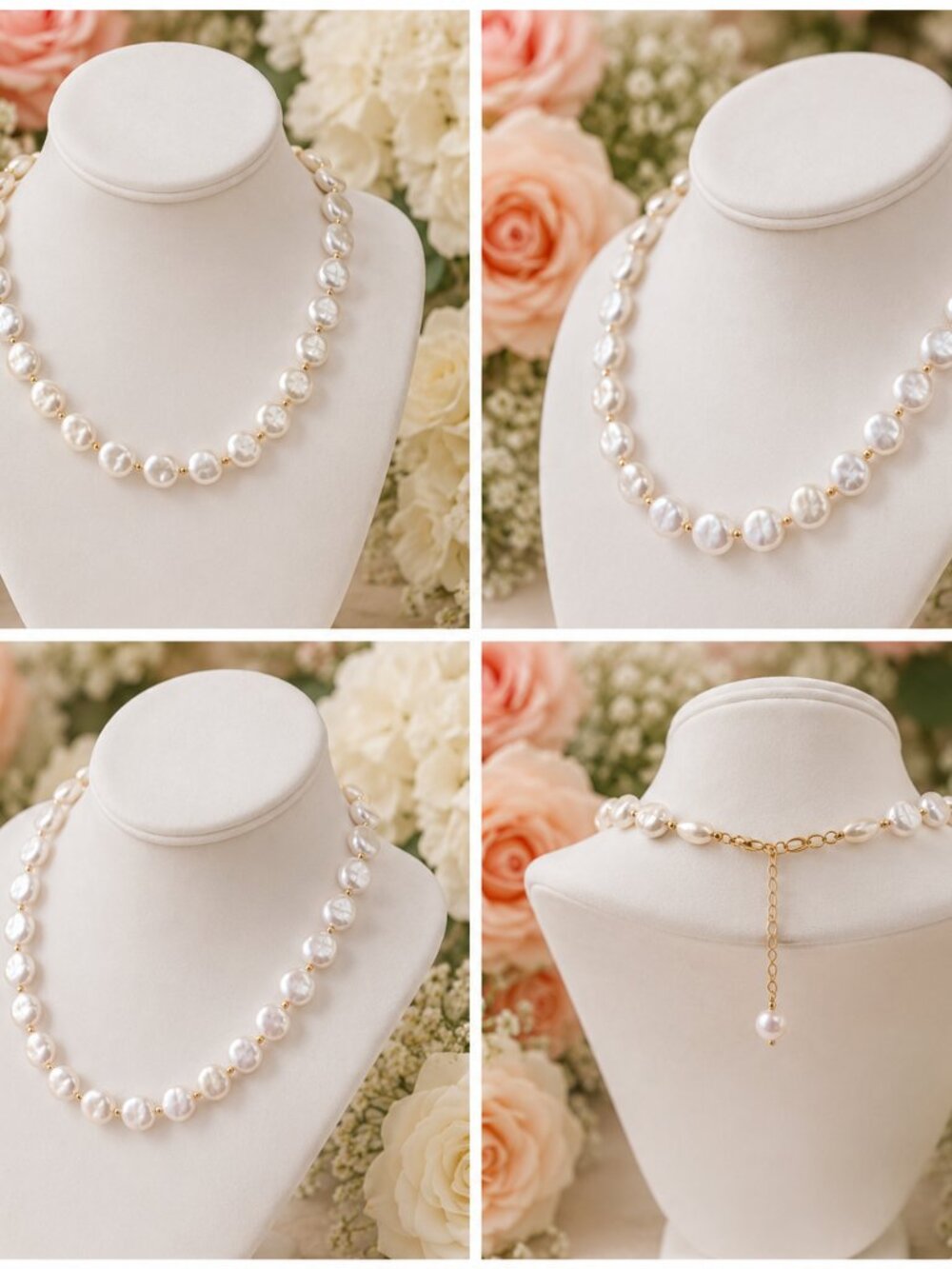 Elegant Champaign Pearl Luxury Necklace Statement Piece Designer Inspired